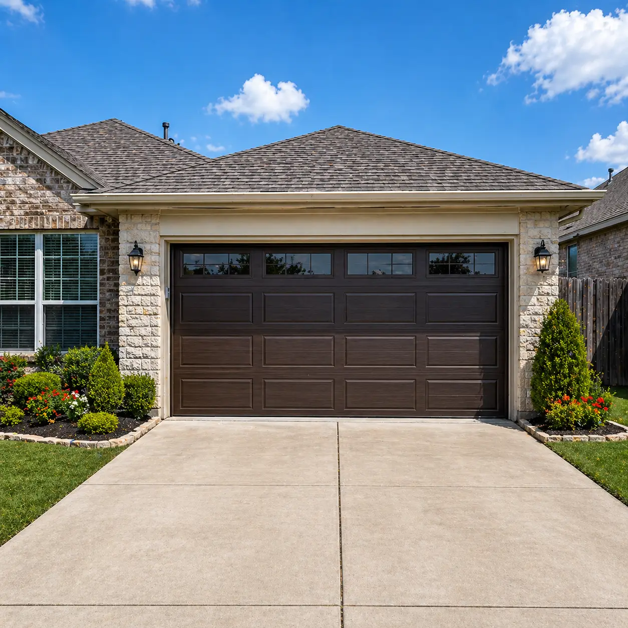 New garage door after installation