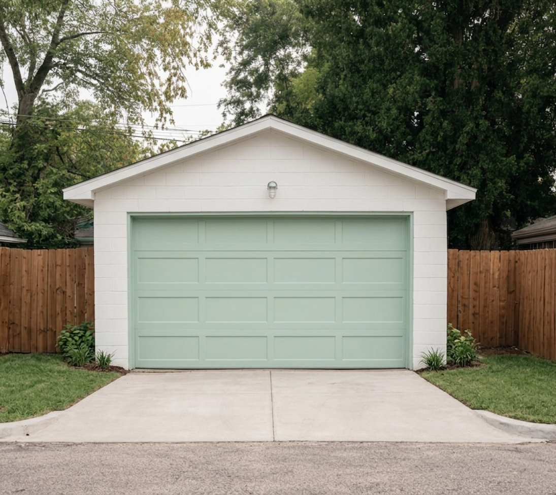 New garage door after installation