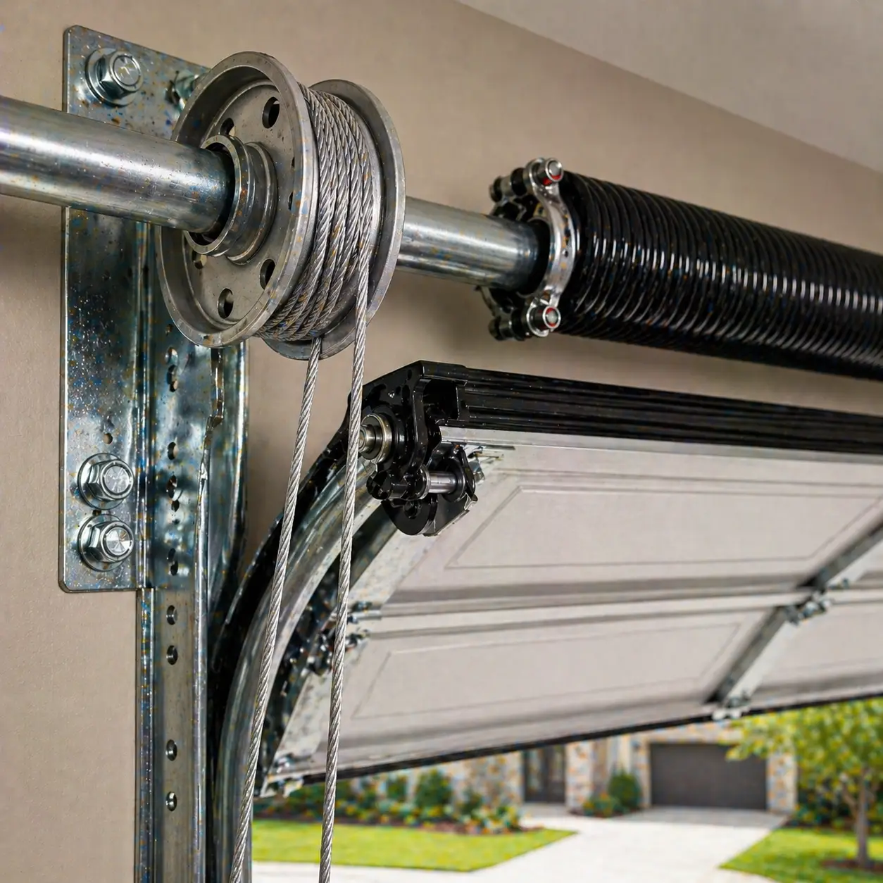 New garage door after installation