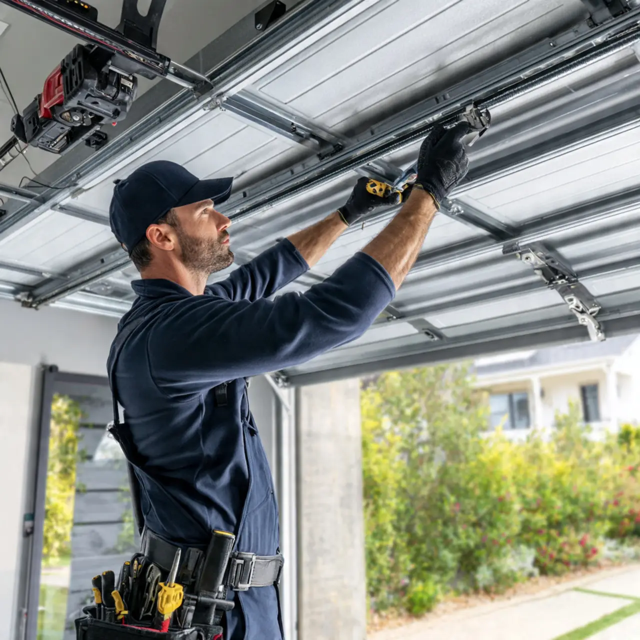 Residential garage door repair technician in Frisco TX