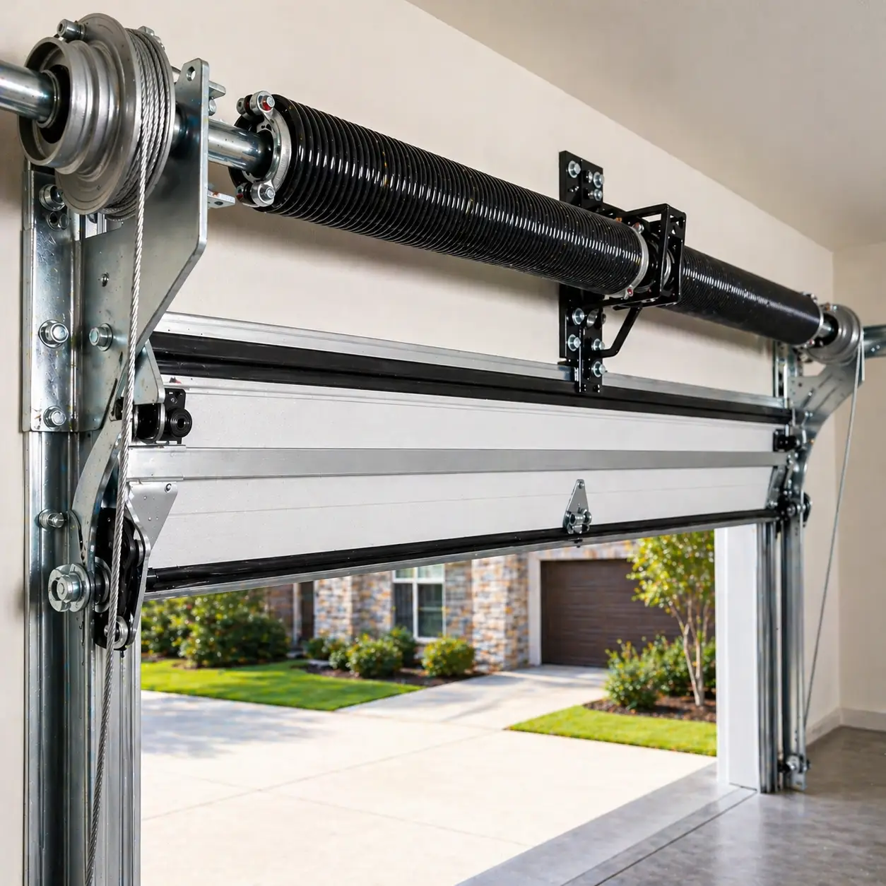 New garage door after installation