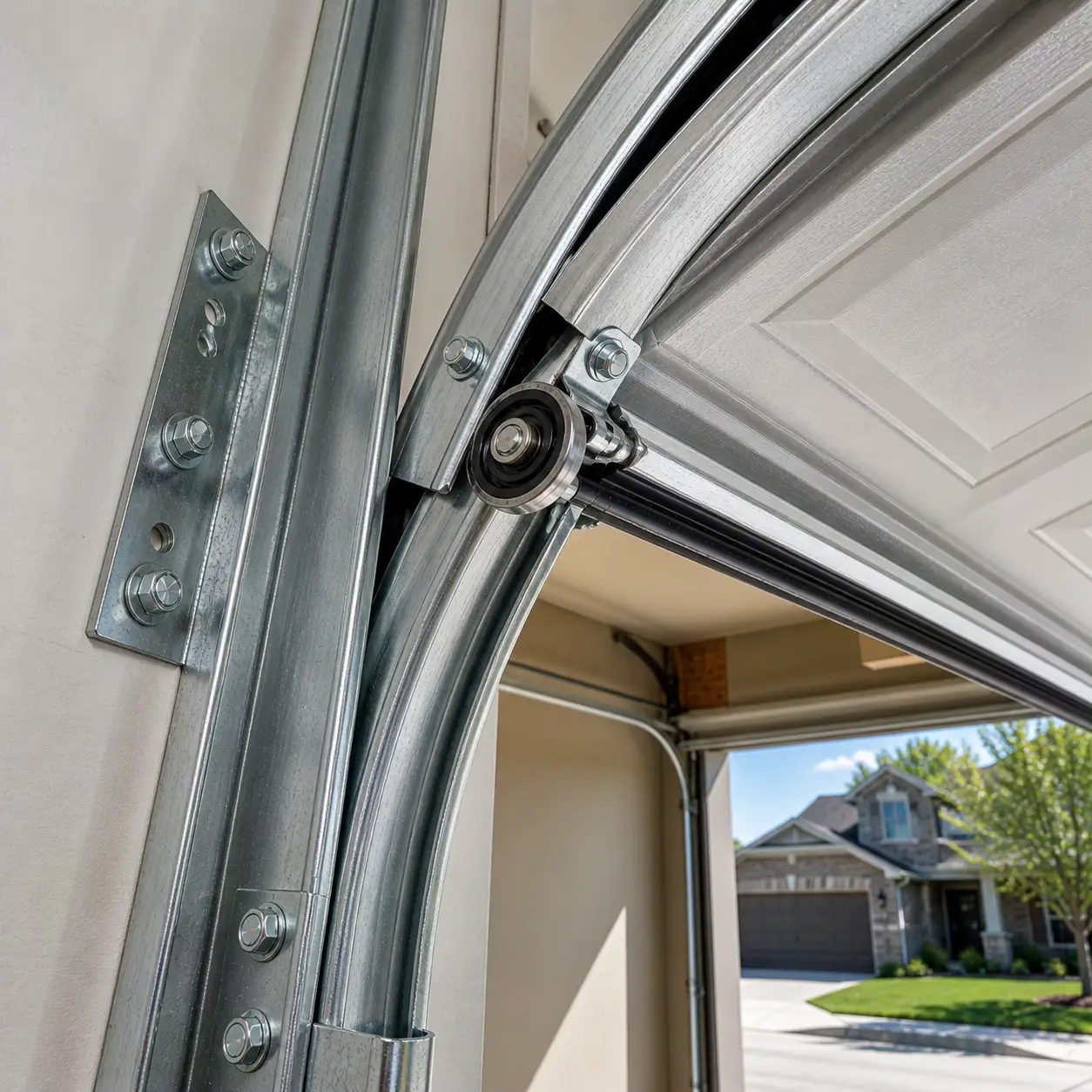 Garage door track repair service in Frisco TX